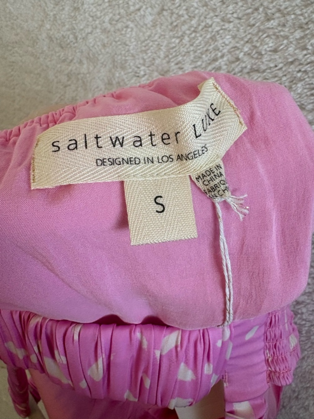 Saltwater Luxe Peony Pop Mini Dress Dahlia Pink Size Small NWT - Picture 7 of 14